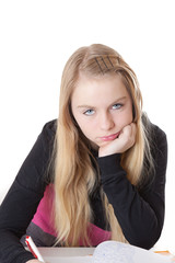Mädchen Blond beim schreiben