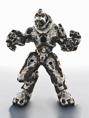 Futuristic science fiction alien battle droid © Algol