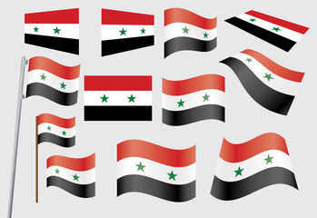 set of flags of Syria vector illustration