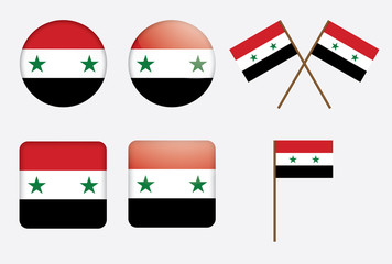 set of badges with flag of Syria vector illustration