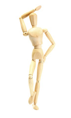 wooden mannequin isolated on white