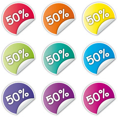 Button 50 prozent signalfarbe - störer