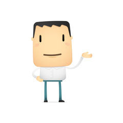 funny cartoon casual man
