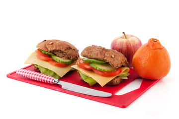 Healthy brown bread rolls for lunch