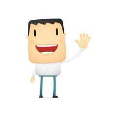 funny cartoon casual man