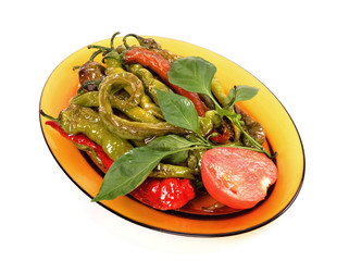 fried peppers salad in a dish