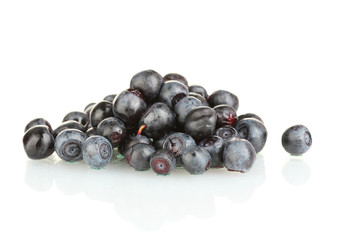 Fresh blueberries isolated on white