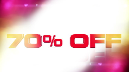 70 percent off discount animation