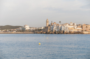 Obraz premium Village skyline at Sitges, Spain