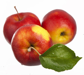 Ripe red apples isolated on a white background