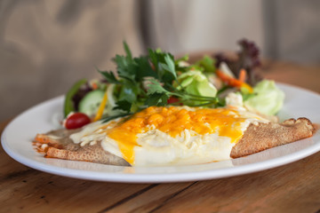Pancakes and eggs