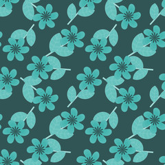 Seamless verdigris flowers