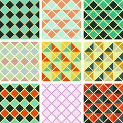 Seamless triangles and rhombus pattern collection