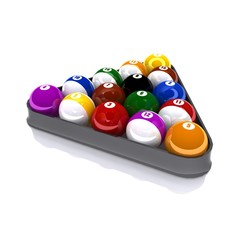 3D rendered isolated Billiard balls