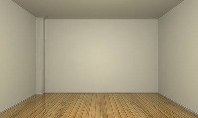 3d rendered empty room with wood floor