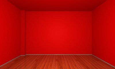 3d rendered empty room with wood floor