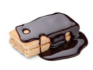 chocolate syrup and  cake sweet dessert food