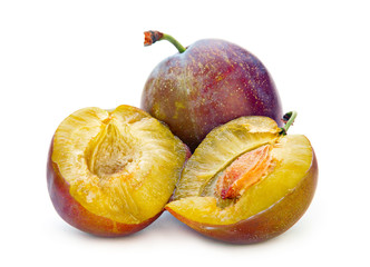 Plum fruit isolated