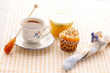 Cupcake with whipped cream