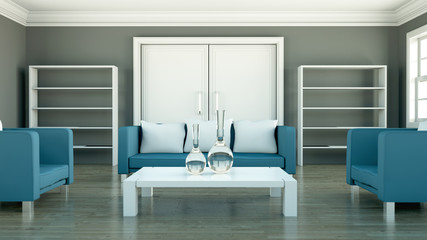 Wohndesign - Couchgarnitur blau
