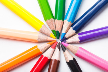 Rainbow color pencils