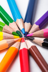 Fototapeta premium Rainbow color pencils