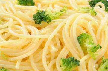 Pasta with garlic butter and broccoli