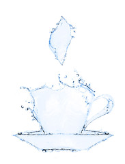 Fototapeta na wymiar coffee cup making from water splash