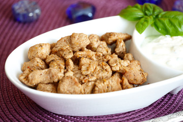 Grilled turkey with light sauce