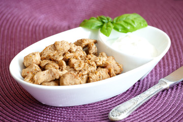 Grilled turkey with light sauce