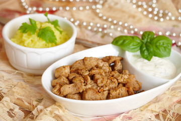 Grilled turkey with light sauce