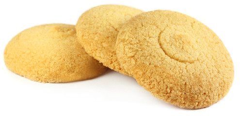 Naklejka premium Butter cookies over white background