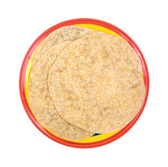 Whole wheat tortillas on plate