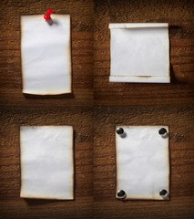 note paper  on wooden wall blank