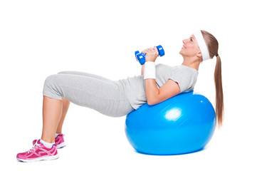 active woman doing exercises