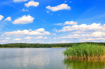 Obraz na płótnie Canvas Widok na jezioro. Mazury w Polsce.