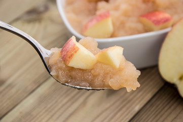 Applesauce on a spoon