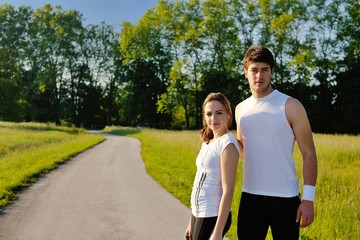 Young couple jogging