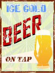 signe de bière vintage, illustration vectorielle