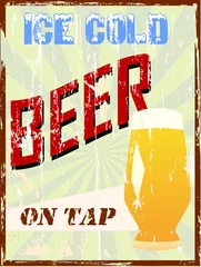Photo sur Plexiglas Poster vintage signe de bière vintage, illustration vectorielle