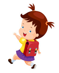 Cute girl back to school