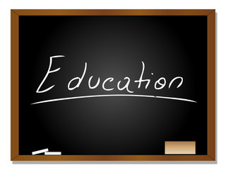 High resolution conceptual black blackboard with white text