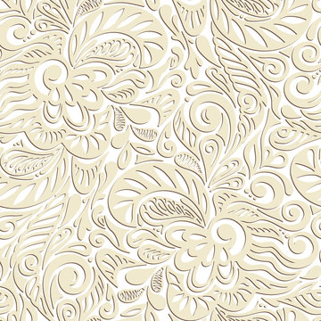 Seamless abstract curly floral pattern