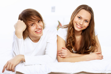 Young couple at home