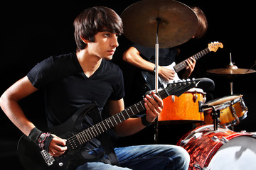 Fototapeta premium Men playing guitar.