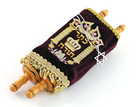 Jewish Torah Scroll with Star of Magen David
