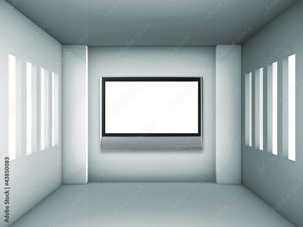 Poster empty gallery with windows