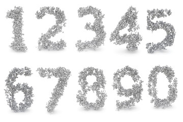 Set of 3d digits made from numbers