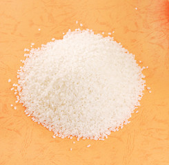 Handful of rice grain