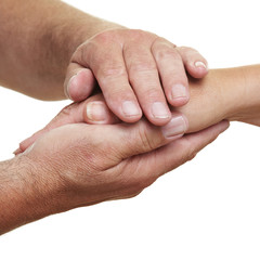 Hände halten Hand zum Trost